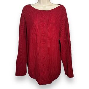 Jeanne Pierre Women’s Boat Neck Sweater Red Size XL